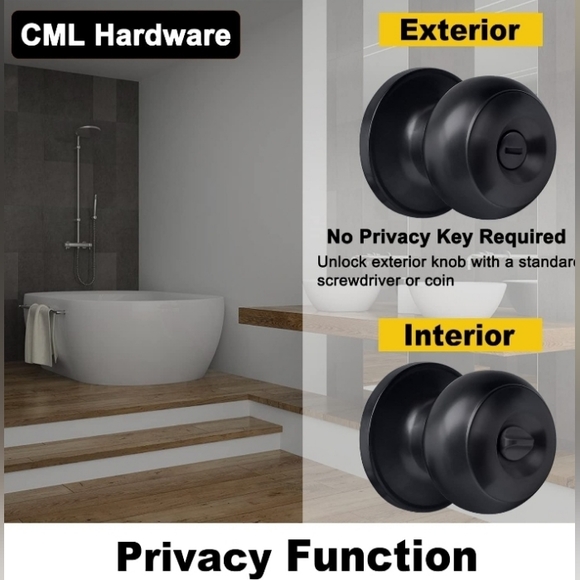 CML Hardware Privacy Door Knob - Picture 3 of 6